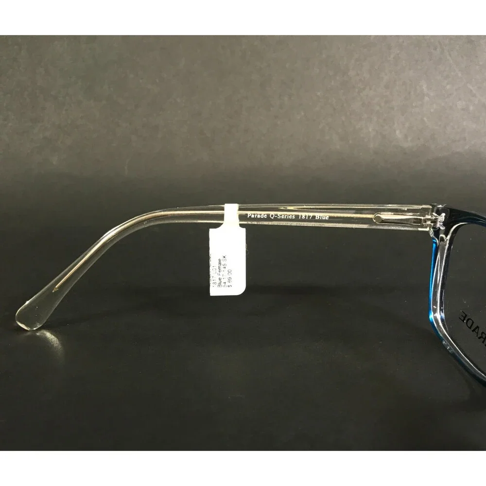 Parade Eyeglasses Frames Q-Series 1817 Blue Clear Cat Eye Full Rim 54-17-145